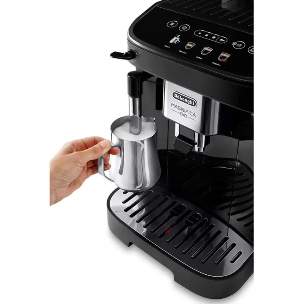 DeLonghi Magnifica Evo Bean to Cup Coffee Machine – Automatic Espresso and Cappuccino Maker with Integrated Grinder – Black & Silver