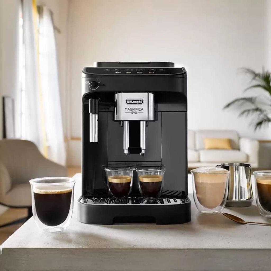 DeLonghi Magnifica Evo Bean to Cup Coffee Machine – Automatic Espresso and Cappuccino Maker with Integrated Grinder – Black & Silver